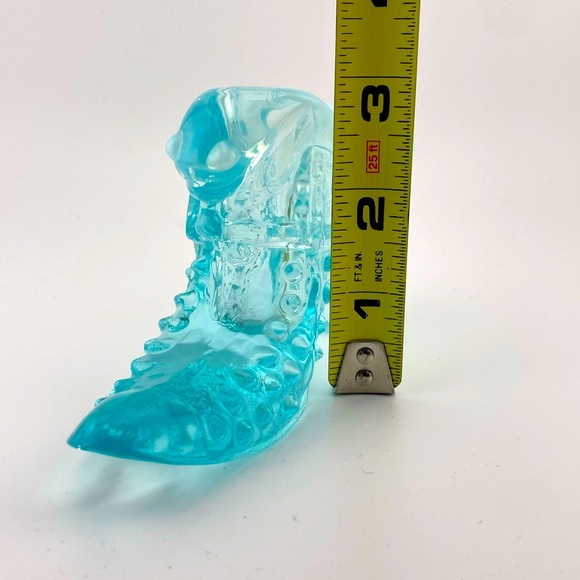 Vintage, Light Blue Opalescent Glass Slipper, Hobnail, Cat Head by Fenton - Picture 7 of 10